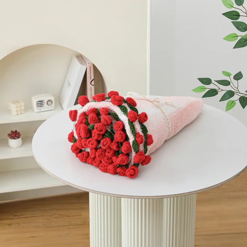 Handmade Rose Knitted Blanket