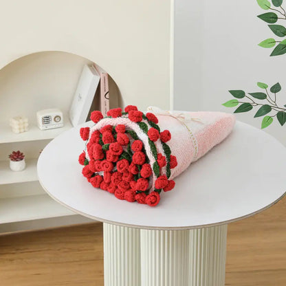 Handmade Rose Knitted Blanket