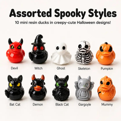 🎃 Mini Spooky Skull Devil Resin Duck Ornament