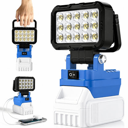 6000 Lumen 4OW LED Work Light -Compatible with Dewalt 2ov Max Battery