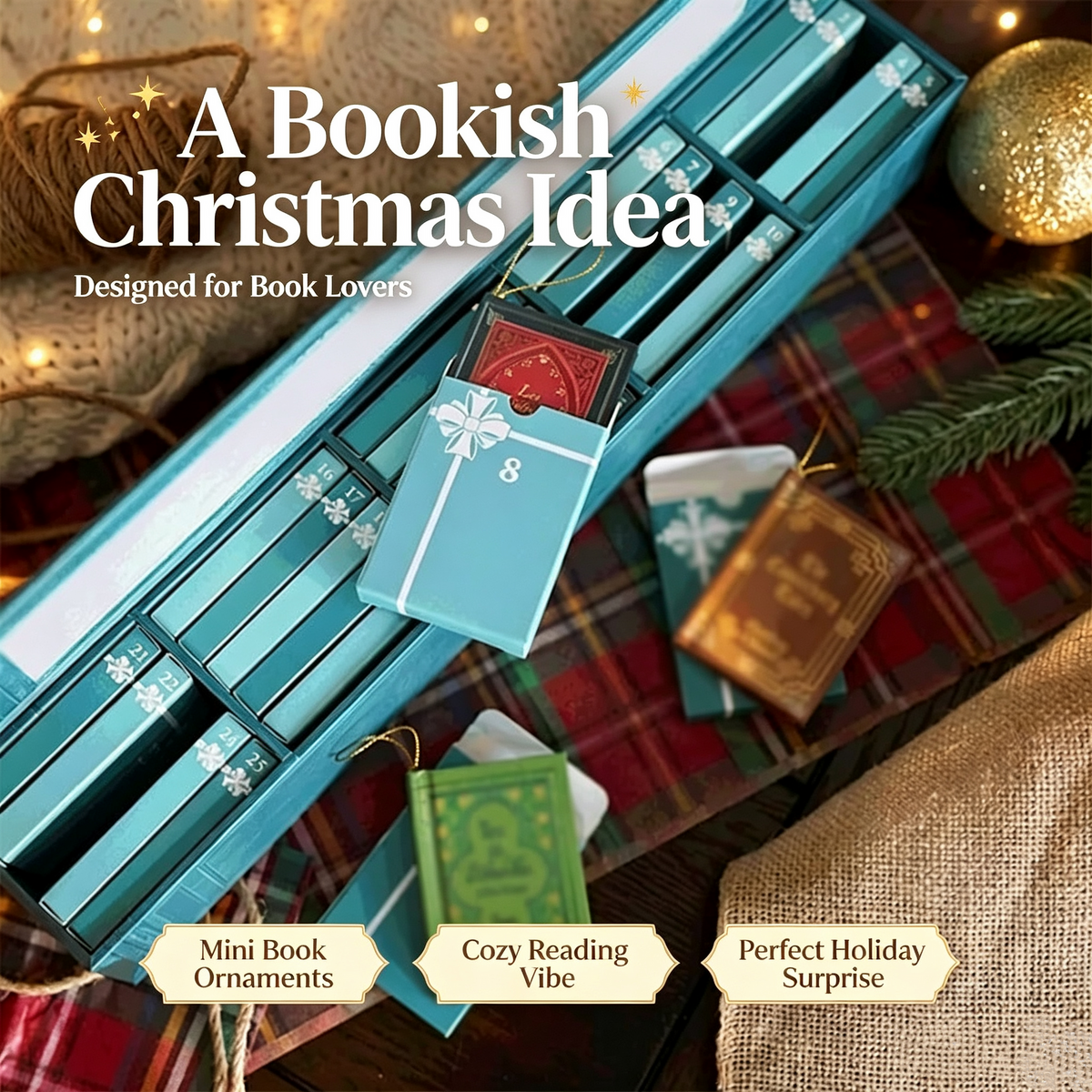 2026 Mini Book Advent Calendar- 24 Christmas Ornaments for Book Lovers