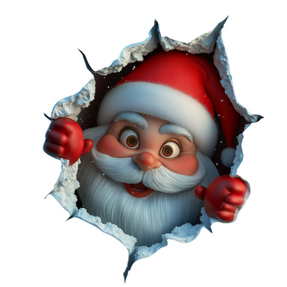 🎅 Festive Decor 2-PieceSanta Face Vinyl Stickers