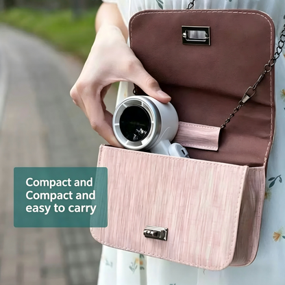 Foldable handheld fan with turbo high-speed silent strong wind, USB rechargeable, neck-hanging small fan