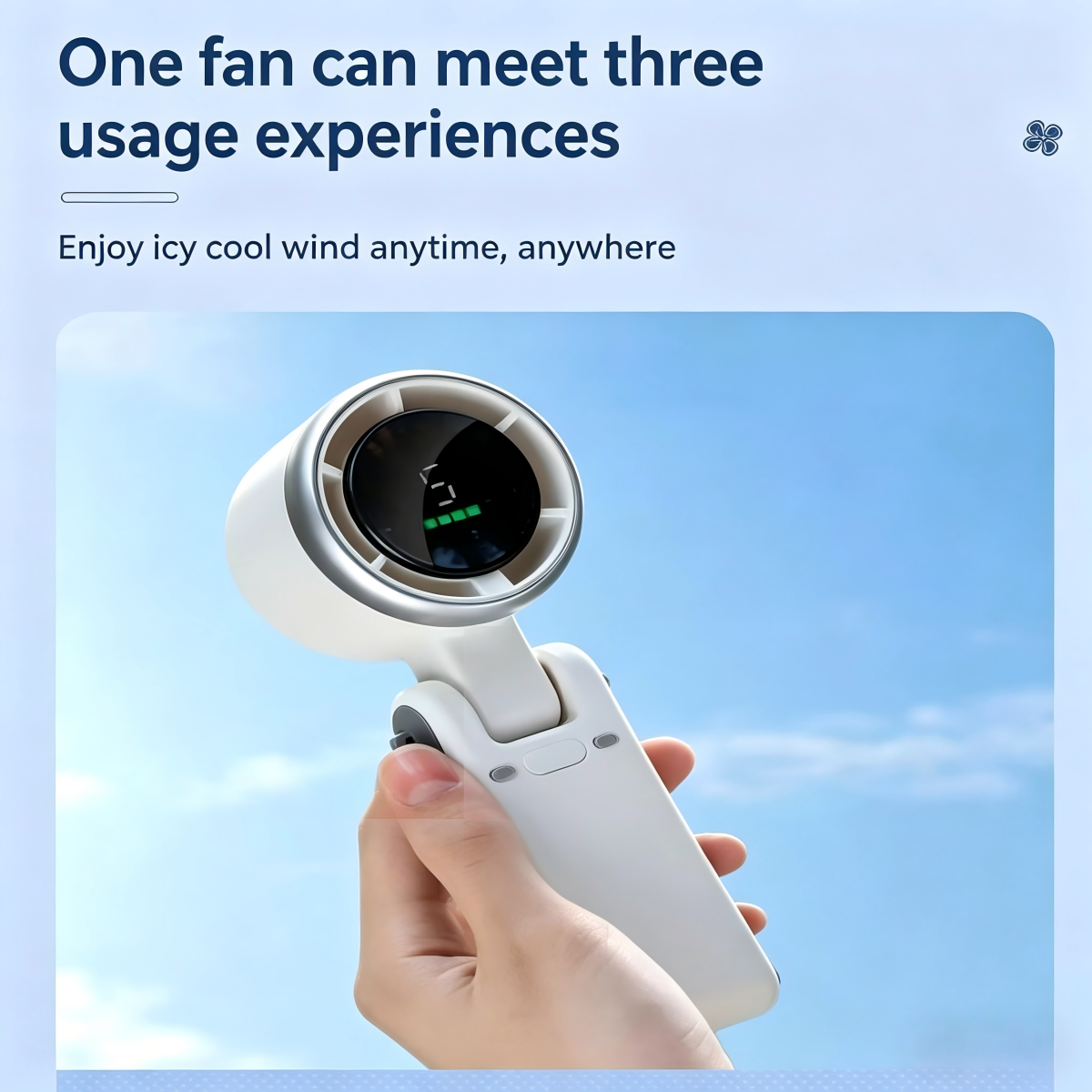 Foldable handheld fan with turbo high-speed silent strong wind, USB rechargeable, neck-hanging small fan