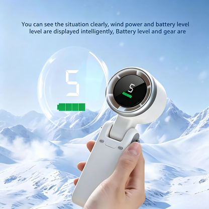 Foldable handheld fan with turbo high-speed silent strong wind, USB rechargeable, neck-hanging small fan