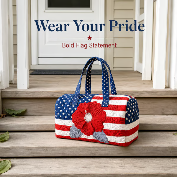 🔥HOT SALE 49% OFF🔥 Floral American Flag Travel Duffel