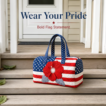 🔥HOT SALE 49% OFF🔥 Floral American Flag Travel Duffel