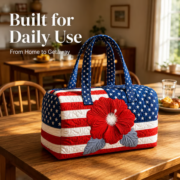 🔥HOT SALE 49% OFF🔥 Floral American Flag Travel Duffel