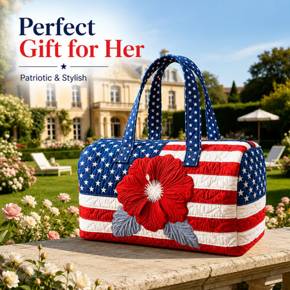 🔥HOT SALE 49% OFF🔥 Floral American Flag Travel Duffel