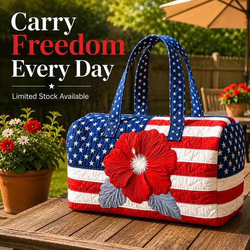 🔥HOT SALE 49% OFF🔥 Floral American Flag Travel Duffel