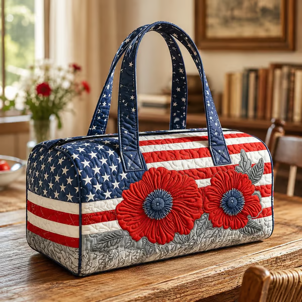 🔥HOT SALE 49% OFF🔥 Floral American Flag Travel Duffel