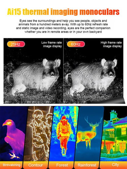 🌙 AI15 Thermal Imaging Monocular – 220x telescope pro(top-of-the-line thermal imaging) at a distance of 2000 meters [Can View the Moon].