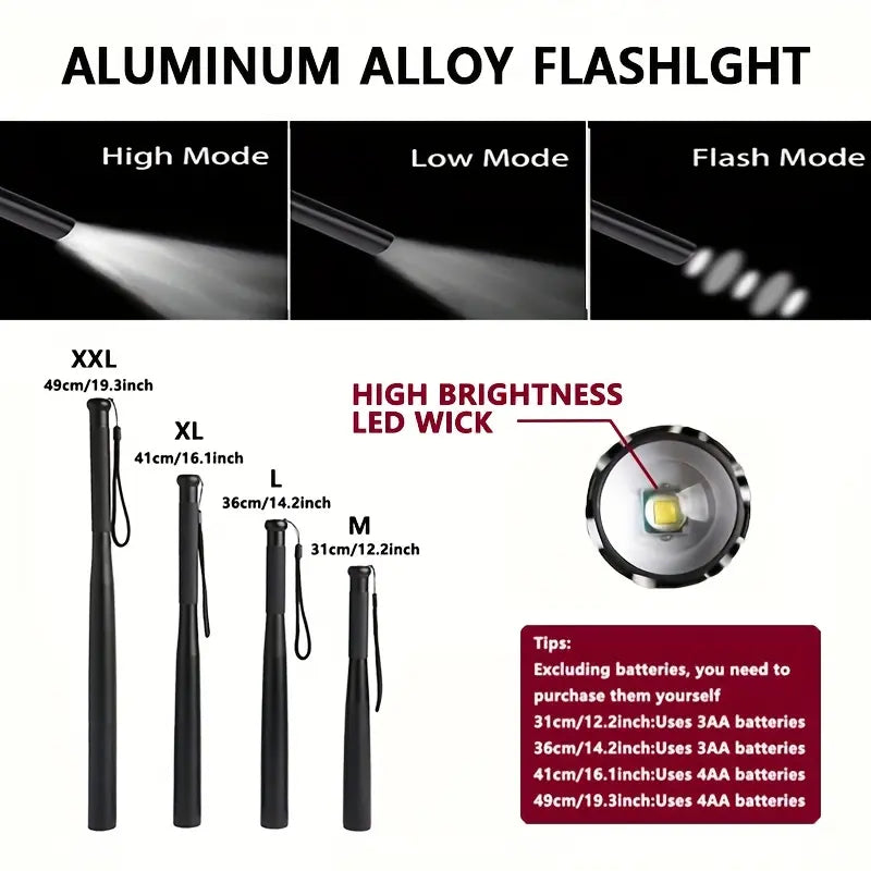 Aluminum Alloy Flashlight - 3 Modes Durable Portable Torch