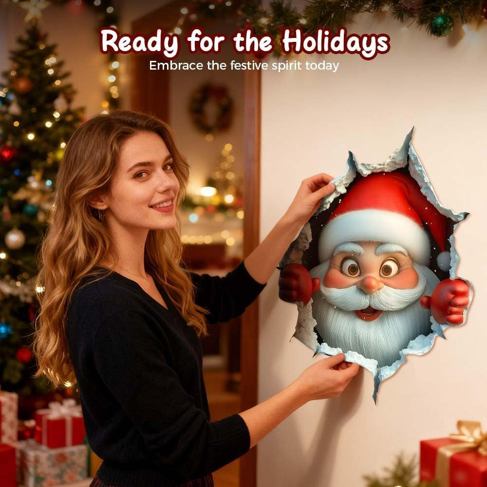 🎅 Festive Decor 2-PieceSanta Face Vinyl Stickers