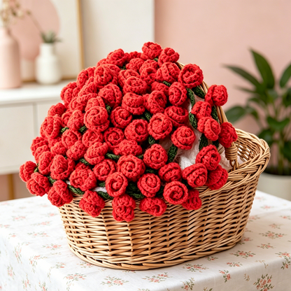 Handmade Rose Knitted Blanket