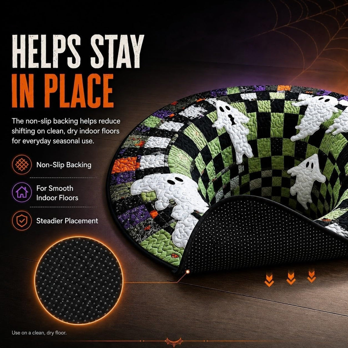 3D Halloween Optical Illusion Rug - Soft Non- Slip Round Mat