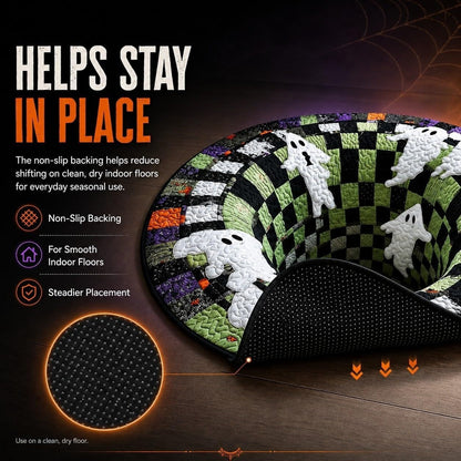 3D Halloween Optical Illusion Rug - Soft Non- Slip Round Mat