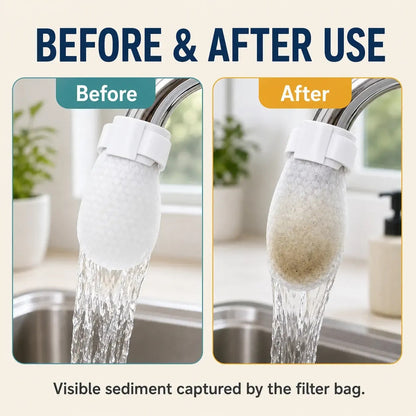 50-Pack Cotton Faucet Filter Bags - Splash-Free, Sediment-Free Water