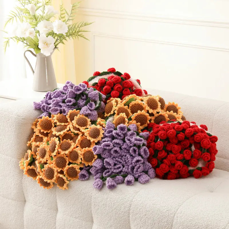 Handmade Rose Knitted Blanket