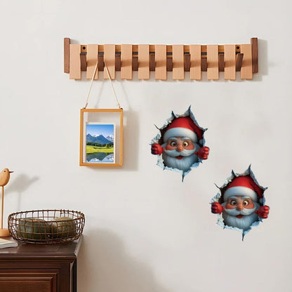 🎅 Festive Decor 2-PieceSanta Face Vinyl Stickers