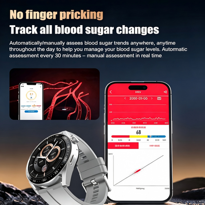 🔥🔥HW GT Pro Painless Blood Glucose ALL DAY Real-Time Monitoring Smart Bluetooth Watch