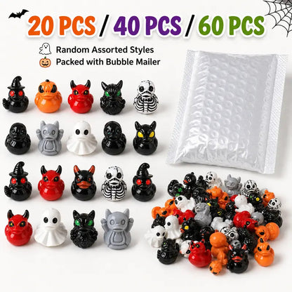 🎃 Mini Spooky Skull Devil Resin Duck Ornament