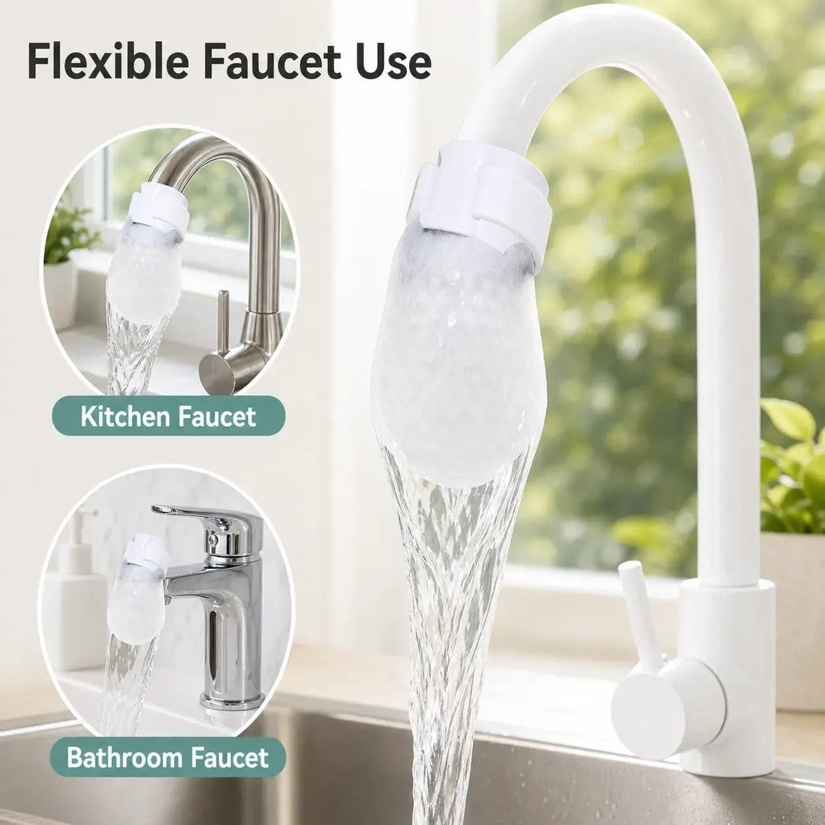 50-Pack Cotton Faucet Filter Bags - Splash-Free, Sediment-Free Water