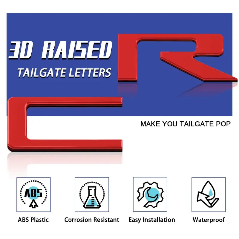 3D Raised Tailgate Letters - Premium ABS Overlay Trim Stickers