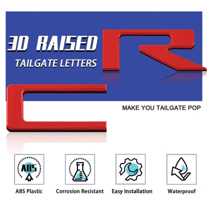 3D Raised Tailgate Letters - Premium ABS Overlay Trim Stickers