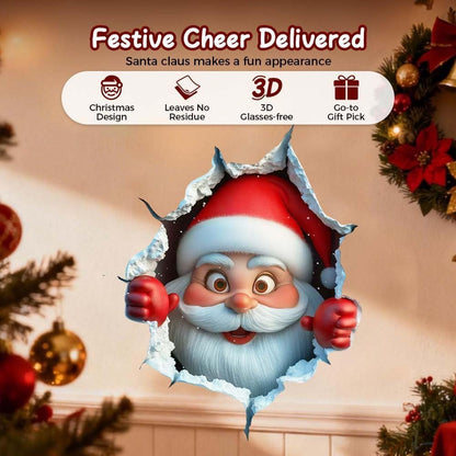 🎅 Festive Decor 2-PieceSanta Face Vinyl Stickers