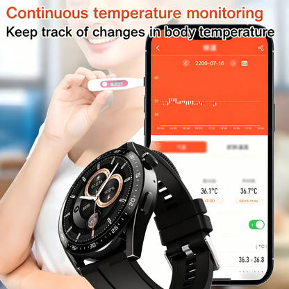 🔥🔥HW GT Pro Painless Blood Glucose ALL DAY Real-Time Monitoring Smart Bluetooth Watch