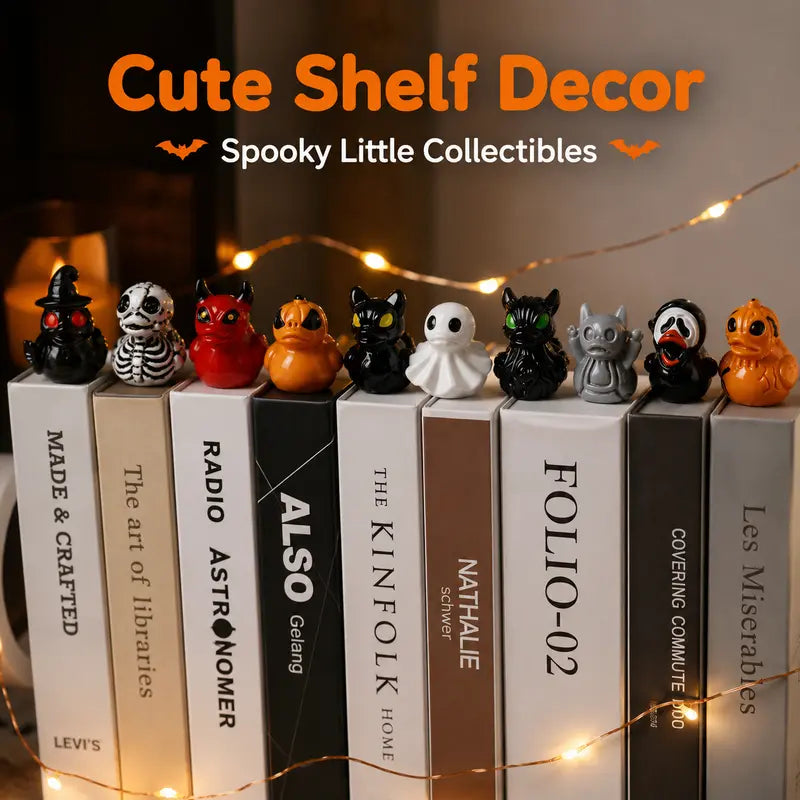 🎃 Mini Spooky Skull Devil Resin Duck Ornament