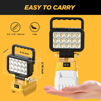 6000 Lumen 4OW LED Work Light -Compatible with Dewalt 2ov Max Battery