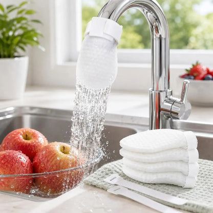50-Pack Cotton Faucet Filter Bags - Splash-Free, Sediment-Free Water