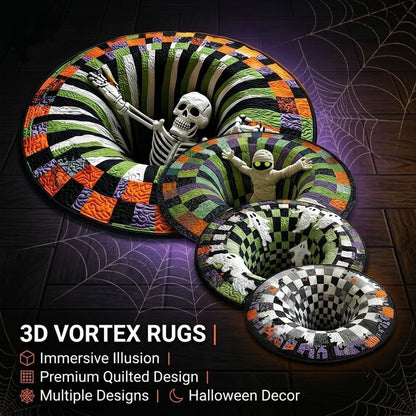 3D Halloween Optical Illusion Rug - Soft Non- Slip Round Mat