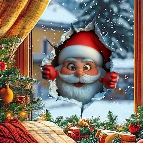 🎅 Festive Decor 2-PieceSanta Face Vinyl Stickers