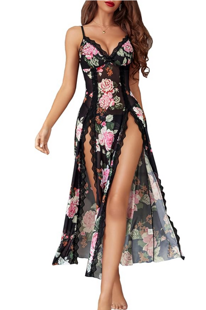 👗 Lace Baby doll Chemise Sexy Mesh Nightdress
