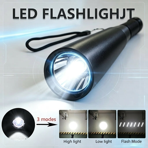 Aluminum Alloy Flashlight - 3 Modes Durable Portable Torch