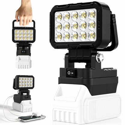 6000 Lumen 4OW LED Work Light -Compatible with Dewalt 2ov Max Battery