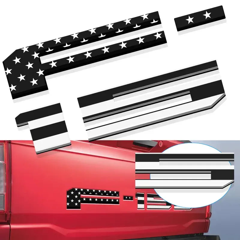 3D Raised Tailgate Letters - Premium ABS Overlay Trim Stickers