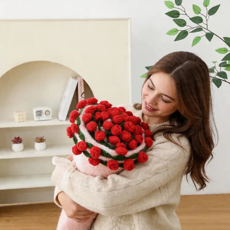 Handmade Rose Knitted Blanket