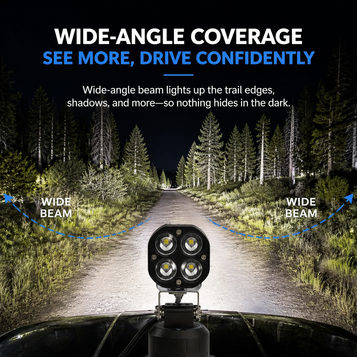 NightHawk M2 Vehicle- Mounted LED Spot Light Scan More Ground, Extreme Brightness