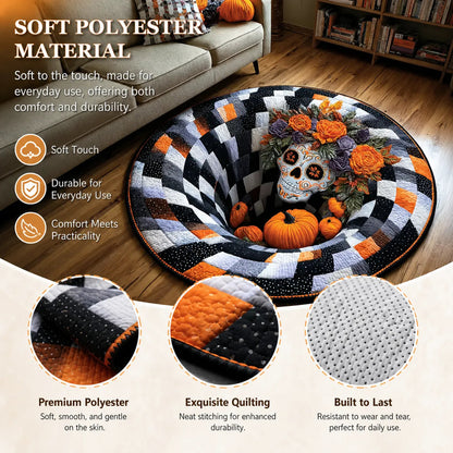 3D Halloween Optical Illusion Rug - Soft Non- Slip Round Mat