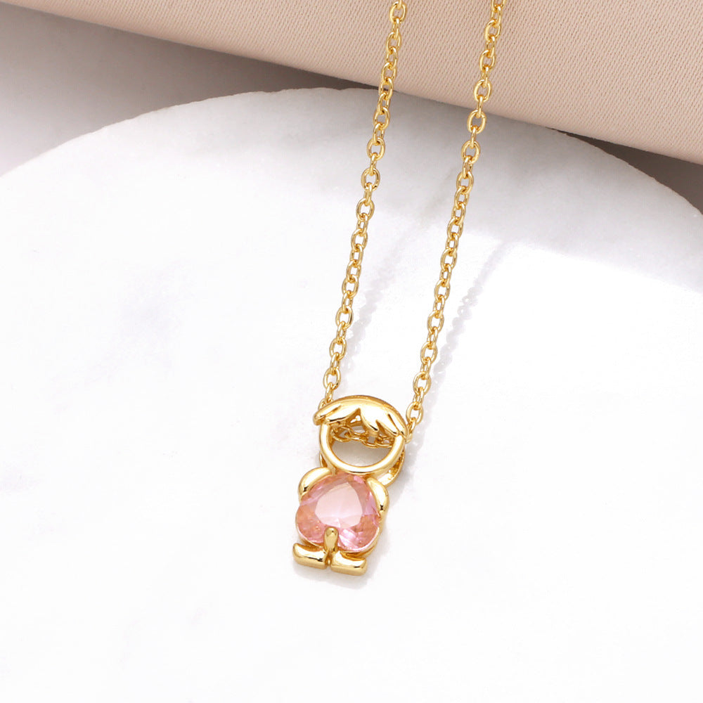 Birthstone Mom & KidsDetachable Necklace -Her Birthstone, YourHeart