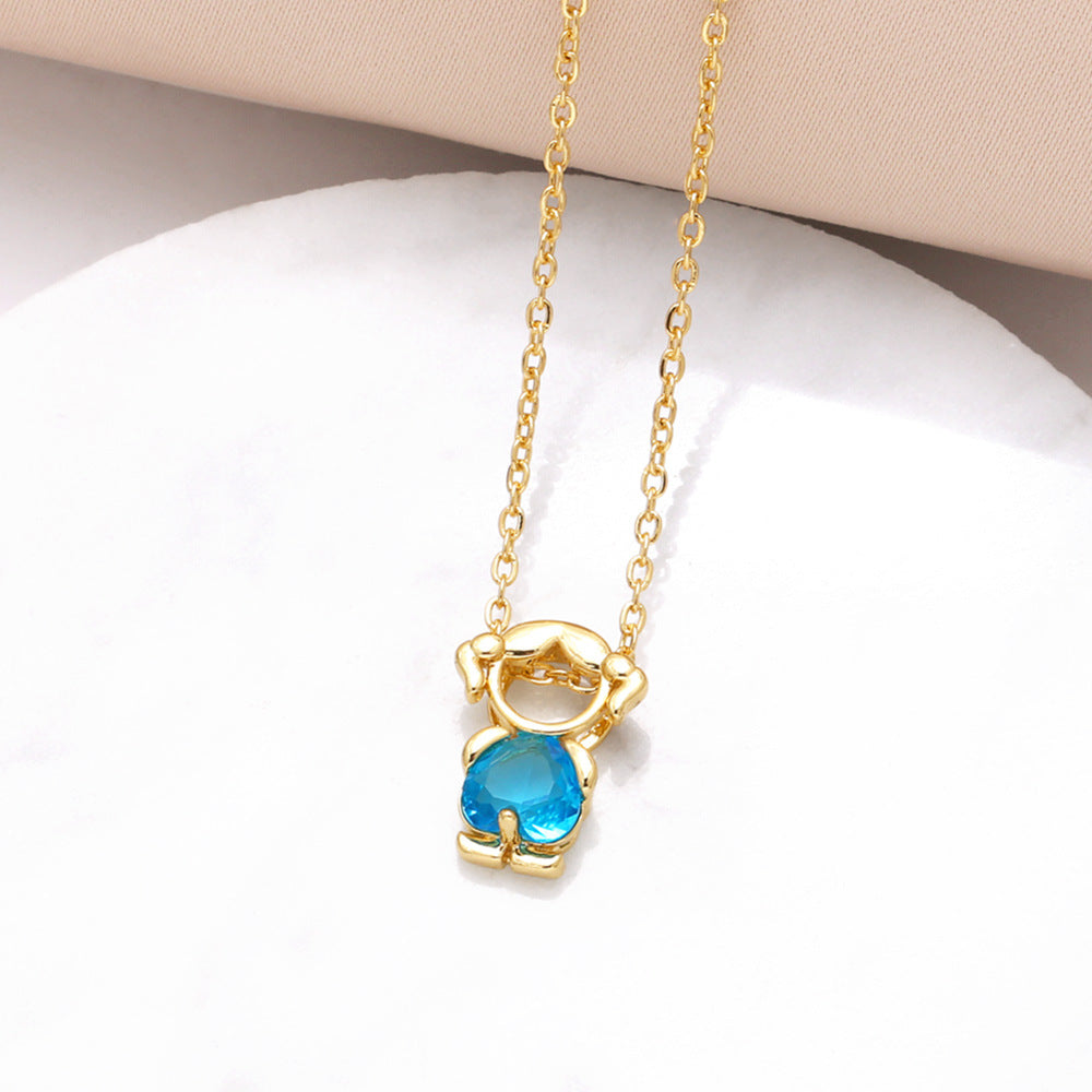 Birthstone Mom & KidsDetachable Necklace -Her Birthstone, YourHeart