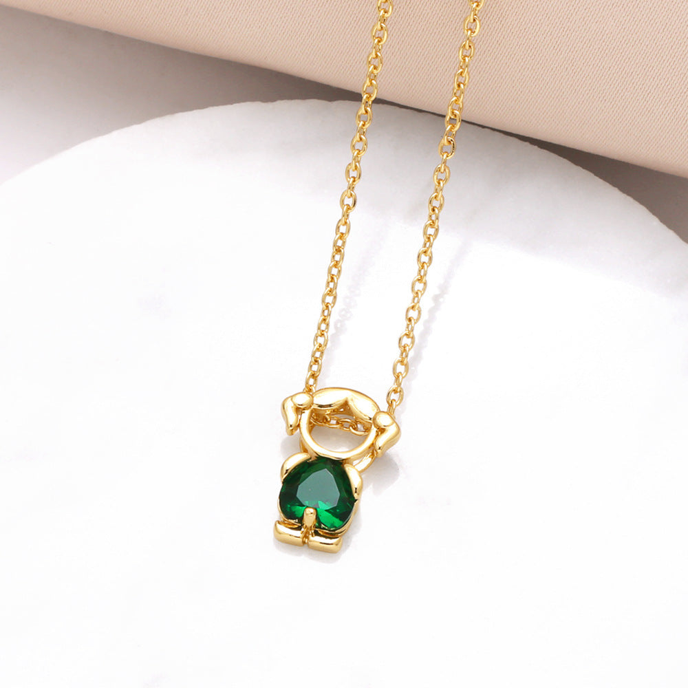 Birthstone Mom & KidsDetachable Necklace -Her Birthstone, YourHeart