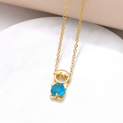 Birthstone Mom & KidsDetachable Necklace -Her Birthstone, YourHeart