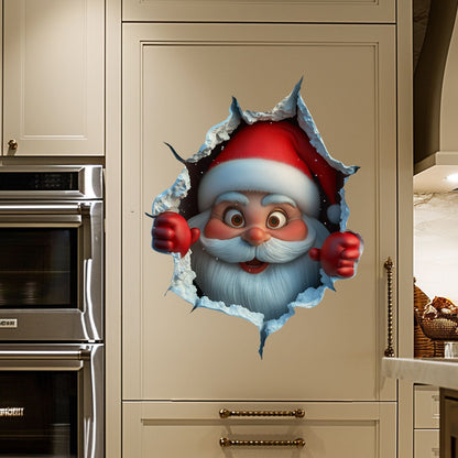 🎅 Festive Decor 2-PieceSanta Face Vinyl Stickers