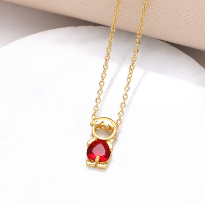 Birthstone Mom & KidsDetachable Necklace -Her Birthstone, YourHeart