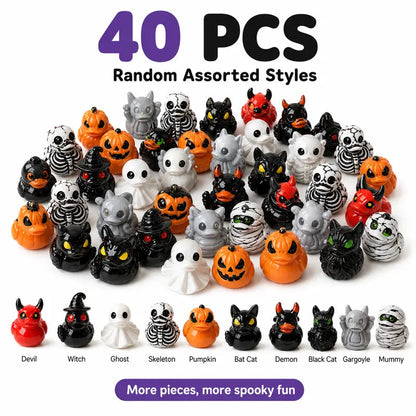 🎃 Mini Spooky Skull Devil Resin Duck Ornament